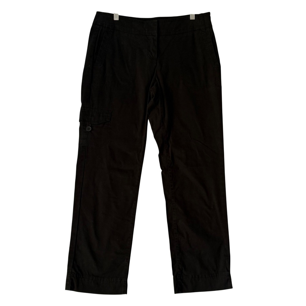 New York‎ & Company Womens 6 Manhattan Chino Black Cargo Straight Leg Workwear